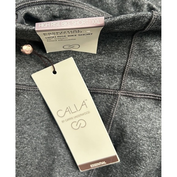 NWT CALIA Carrie Underwood Bike Gray Shorts Women 2X High Rise 10 Inseam Fitted - Picture 6 of 8